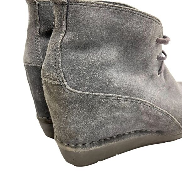 ROCKPORT Gray Genuine Leather Suede Wedge Ankle Booties Boots Shoes Casual 8.5 - Picture 5 of 12